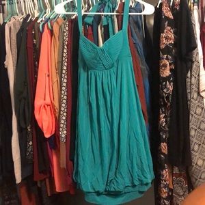 Bcbg teal halter dress